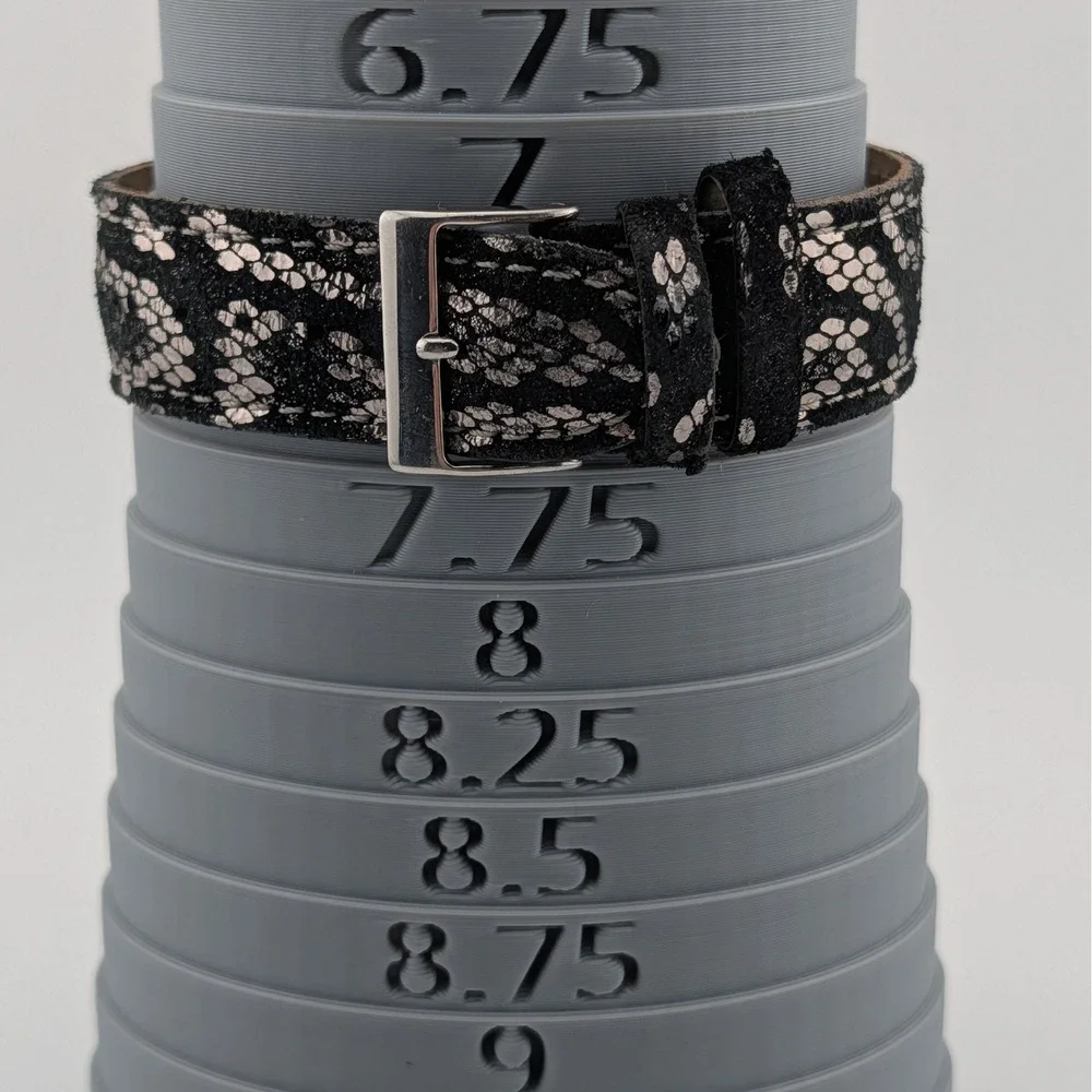 Guess W0050L1 Women's Square Crystal Bezel Snakeskin Dial Suede Strap Watch 34mm